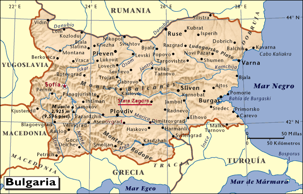  carte de la Bulgarie 